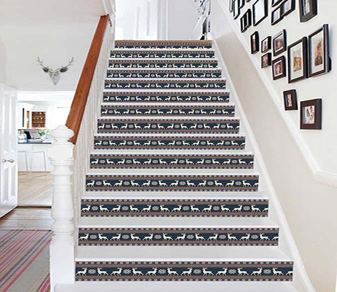 3D Deer Pattern 1702 Stair Risers Wallpaper AJ Wallpaper 