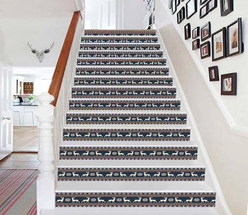 3D Deer Pattern 1702 Stair Risers Wallpaper AJ Wallpaper 