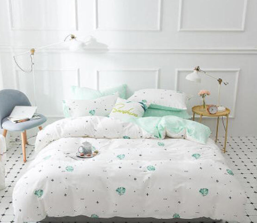 3D Green Leaf Pattern 17102 Bed Pillowcases Quilt