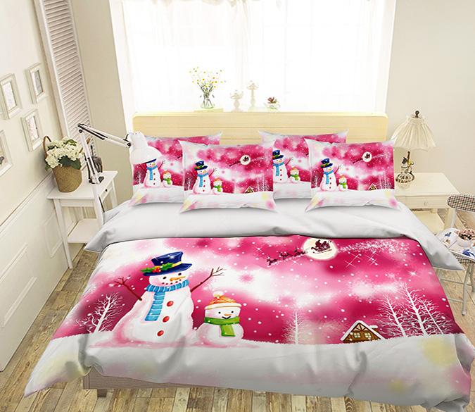 3D Christmas Snowman 234 Bed Pillowcases Quilt Wallpaper AJ Wallpaper 
