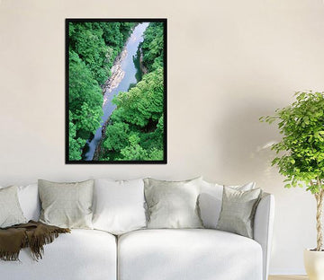 3D Forest River 037 Fake Framed Print Painting Wallpaper AJ Creativity Home 