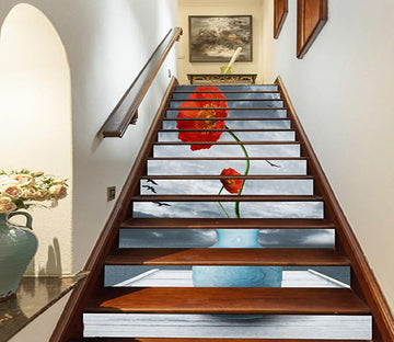 3D Sea Flowers Vase 1000 Stair Risers Wallpaper AJ Wallpaper 