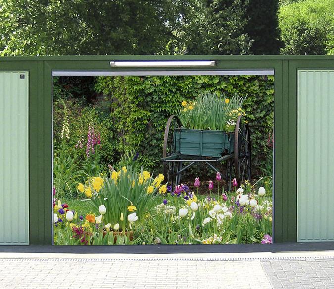 3D Flowers And Ivy 308 Garage Door Mural Wallpaper AJ Wallpaper 