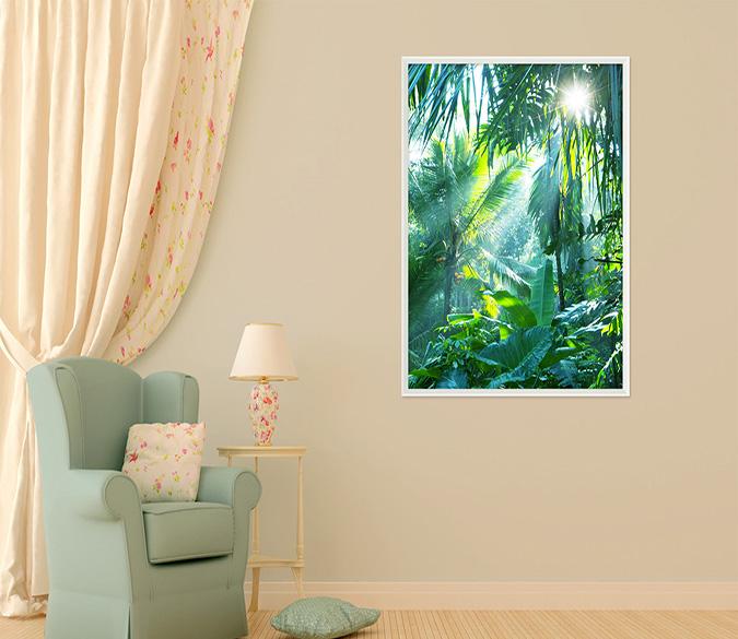 3D Sunny Forest 019 Fake Framed Print Painting Wallpaper AJ Creativity Home 