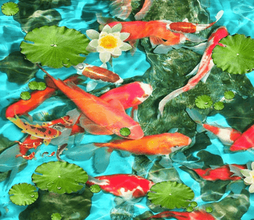 3D Colorful Pond Floor Mural Wallpaper AJ Wallpaper 2 