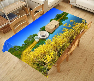 3D Lakeside Flowers 674 Tablecloths Wallpaper AJ Wallpaper 