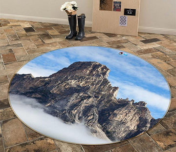 3D Bare Stone Mountains 106 Round Non Slip Rug Mat Mat AJ Creativity Home 