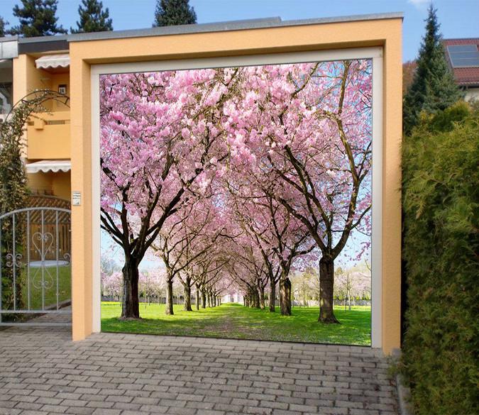 3D Flowering Trees 279 Garage Door Mural Wallpaper AJ Wallpaper 