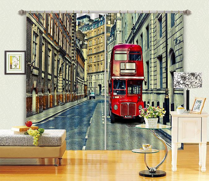 3D City Bus 08 Curtains Drapes Wallpaper AJ Wallpaper 