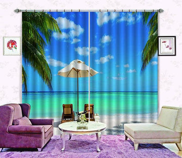 3D Sea Beach Chairs 604 Curtains Drapes Wallpaper AJ Wallpaper 