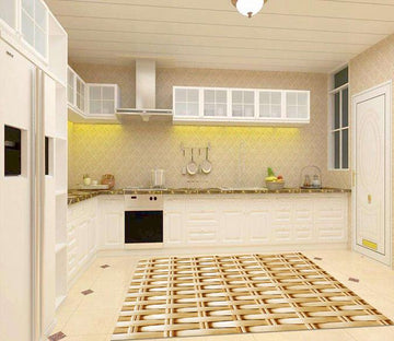 3D Classic Bamboo Weave Kitchen Mat Floor Mural Wallpaper AJ Wallpaper 
