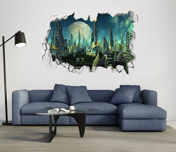 3D Advanced City 402 Broken Wall Murals Wallpaper AJ Wallpaper 