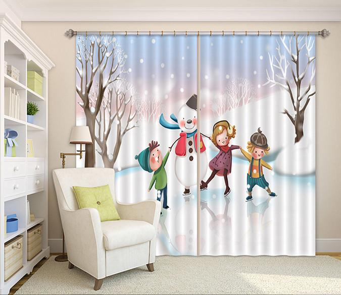 3D Snow Skating 164 Curtains Drapes Wallpaper AJ Wallpaper 