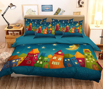 3D Lovely Cartoon Houses 130 Bed Pillowcases Quilt Wallpaper AJ Wallpaper 