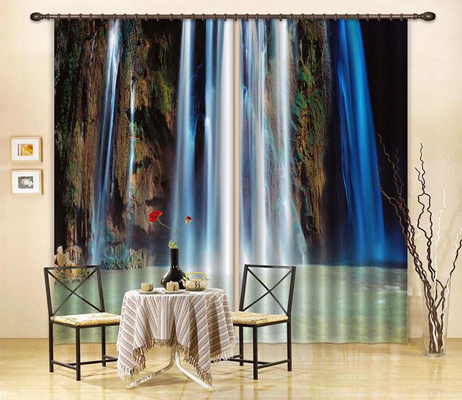 3D Lake Waterfall 166 Curtains Drapes Wallpaper AJ Wallpaper 