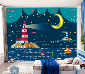 3D Sea Night Scenery Wallpaper AJ Wallpaper 