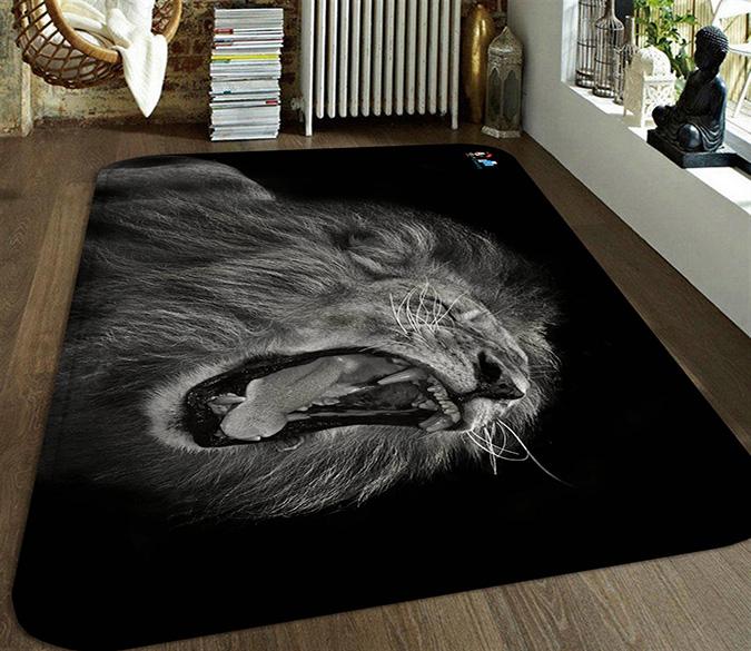 3D Yawning Lion 112 Non Slip Rug Mat Mat AJ Creativity Home 