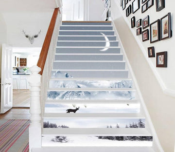 3D Snow Field Starry Sky 763 Stair Risers Wallpaper AJ Wallpaper 