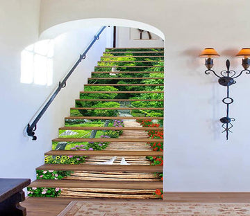 3D Forest Wood Road Birds 1623 Stair Risers Wallpaper AJ Wallpaper 