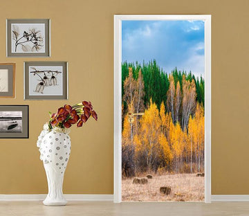 3D Colorful Trees 52 Door Mural Wallpaper AJ Wallpaper 