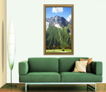 3D Green Mountain Peak 141 Fake Framed Print Painting Wallpaper AJ Creativity Home 