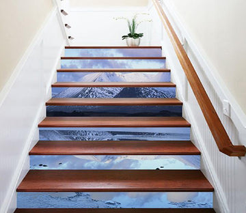 3D Snow Mountains 1271 Stair Risers Wallpaper AJ Wallpaper 