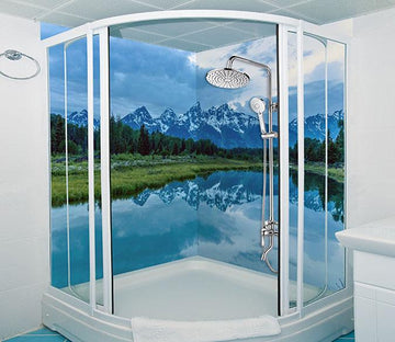 3D Snow Mountains Peaceful Lake 43 Bathroom Wallpaper Wallpaper AJ Wallpaper 
