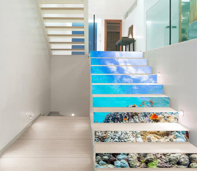 3D Undersea World 605 Stair Risers Wallpaper AJ Wallpaper 