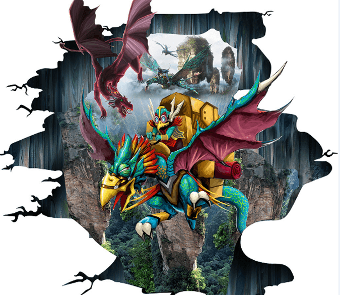 3D Flying Dinosaur Floor Mural Wallpaper AJ Wallpaper 2 