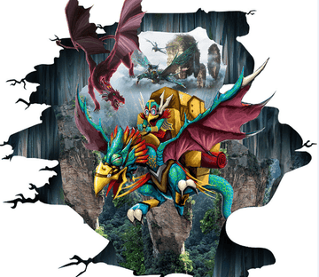 3D Flying Dinosaur Floor Mural Wallpaper AJ Wallpaper 2 