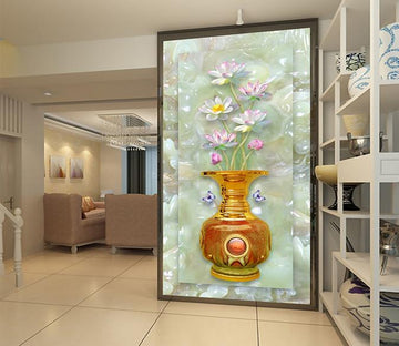 3D Gold Vase Flower 387 Wallpaper AJ Wallpaper 