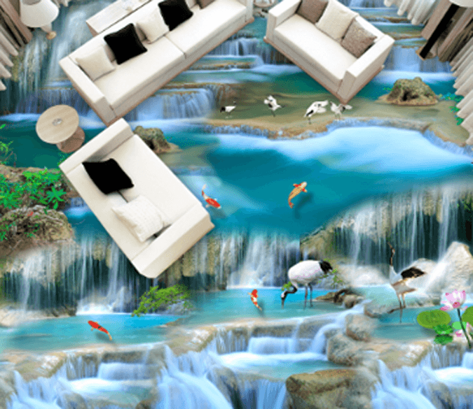 3D Flowing River Floor Mural Wallpaper AJ Wallpaper 2 