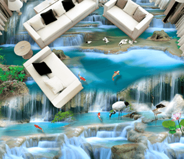 3D Flowing River Floor Mural Wallpaper AJ Wallpaper 2 
