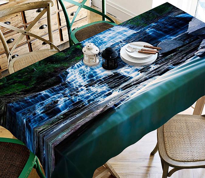 3D Cliff Waterfall 444 Tablecloths Wallpaper AJ Wallpaper 