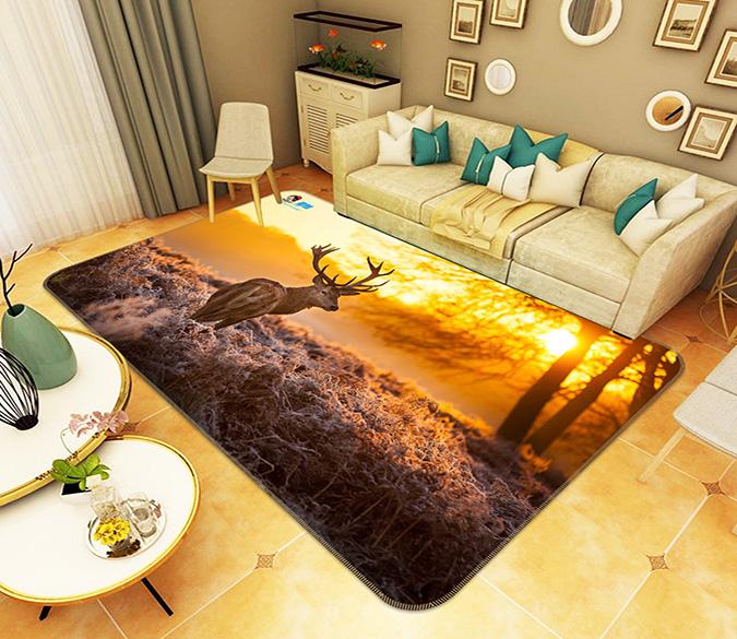 3D Sunset Deer 248 Non Slip Rug Mat Mat AJ Creativity Home 