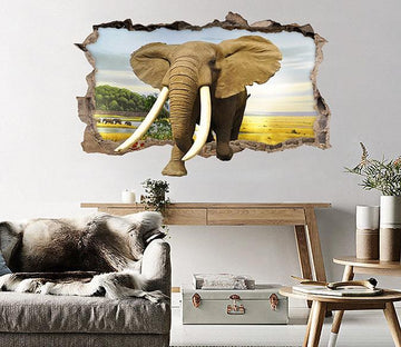 3D Big Elephant 155 Broken Wall Murals Wallpaper AJ Wallpaper 
