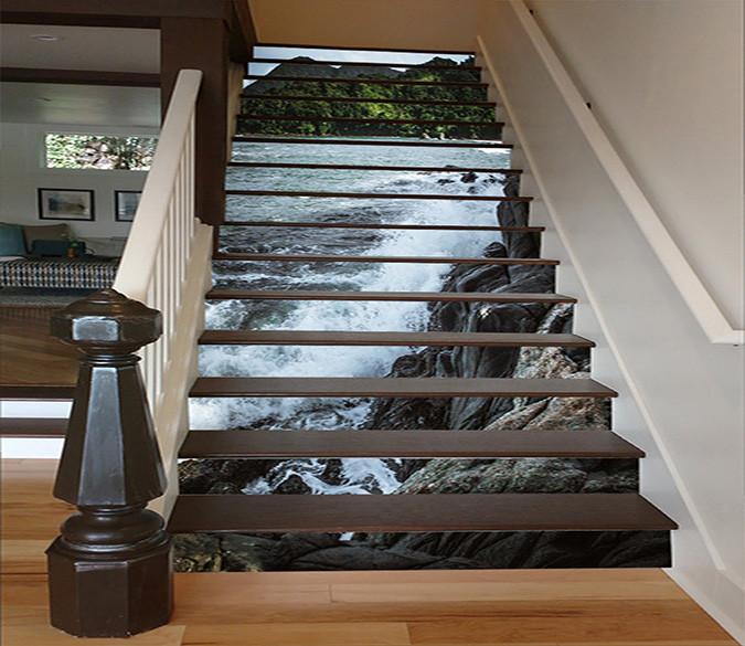 3D Sea Excited Waves 1605 Stair Risers Wallpaper AJ Wallpaper 