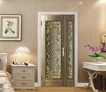 3D Stainless Steel Gate Patterns 42 Door Mural Wallpaper AJ Wallpaper 