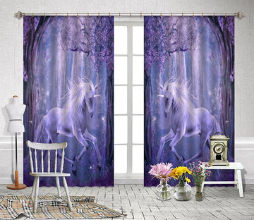 3D Forest Unicorns 2317 Curtains Drapes Wallpaper AJ Wallpaper 