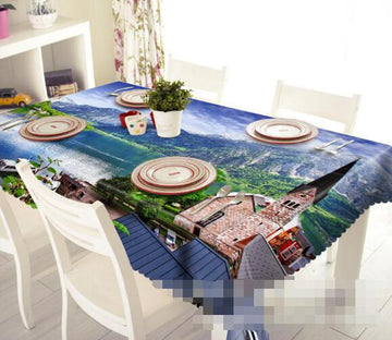3D Lakeside Houses 1275 Tablecloths Wallpaper AJ Wallpaper 