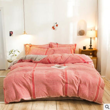 3D Pink Stripes 20096 Bed Pillowcases Quilt