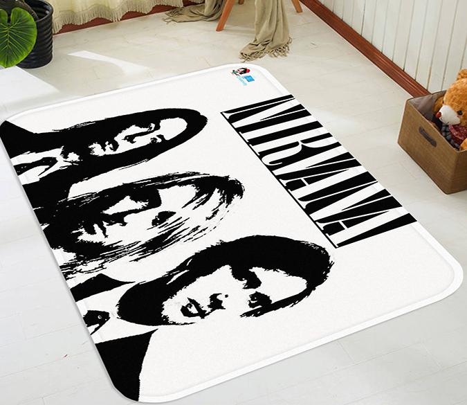 3D Nirvana Band 50 Non Slip Rug Mat Mat AJ Creativity Home 