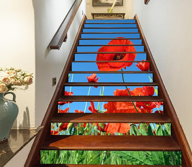 3D Lush Flowers 1473 Stair Risers Wallpaper AJ Wallpaper 