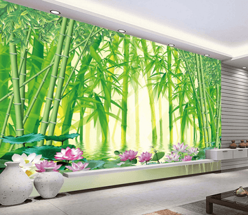 Bamboos And Lotus Pond Wallpaper AJ Wallpaper 