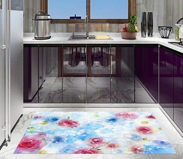 3D Dreamy Flowers Kitchen Mat Floor Mural Wallpaper AJ Wallpaper 