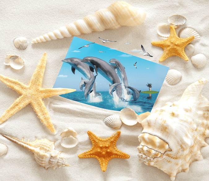 3D Beach Picture Floor Mural Wallpaper AJ Wallpaper 2 