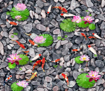 3D Pood Bottom Pebbles Floor Mural Wallpaper AJ Wallpaper 2 