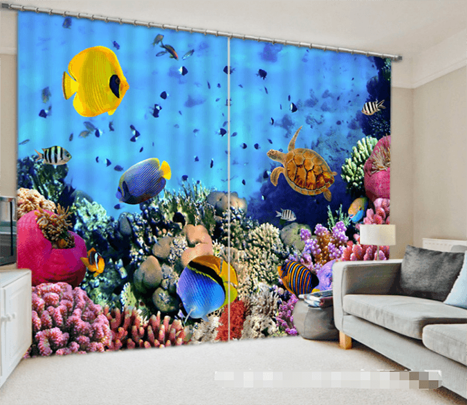 3D Seabed Scenery 1354 Curtains Drapes Wallpaper AJ Wallpaper 