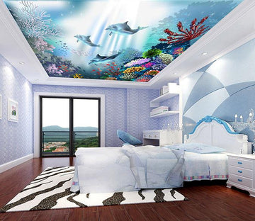 Colored Corals Dolphins Wallpaper AJ Wallpaper 