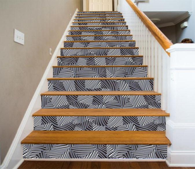 3D Stripes Pattern 1331 Stair Risers Wallpaper AJ Wallpaper 
